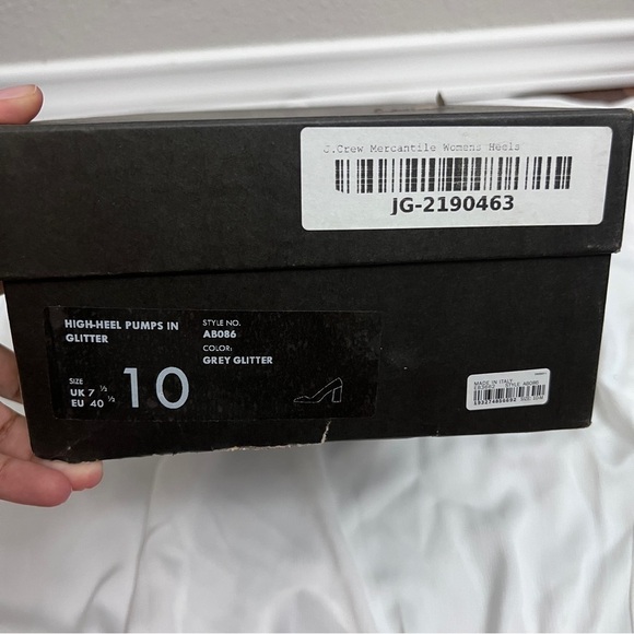 BRAND NEW J.crew silver platinum glitter high heel pumps in size 10 new in box - Picture 9 of 11